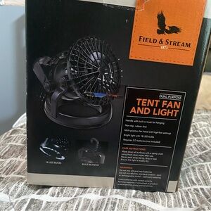 Tent fam and light built in never used